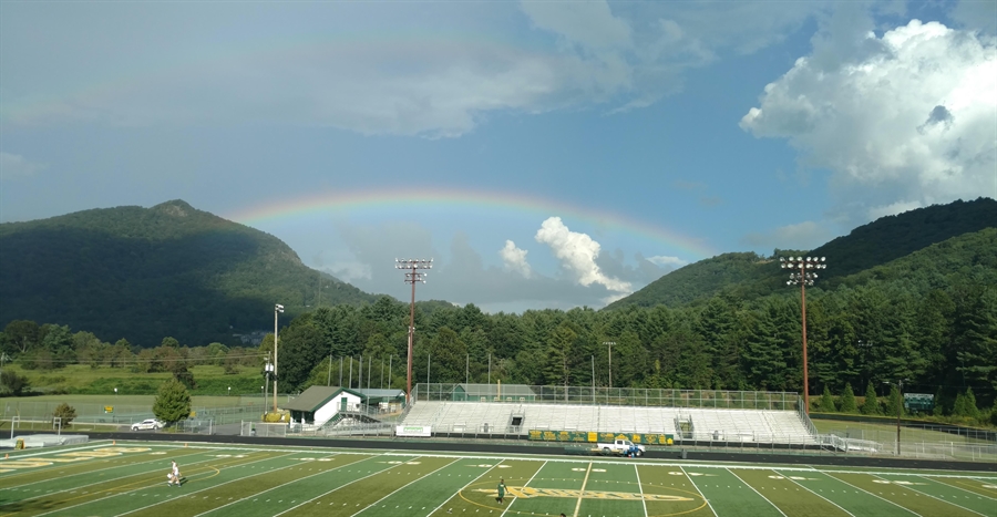 Rainbow in Football Field
