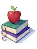 Pile of books with an apple on top drawing
