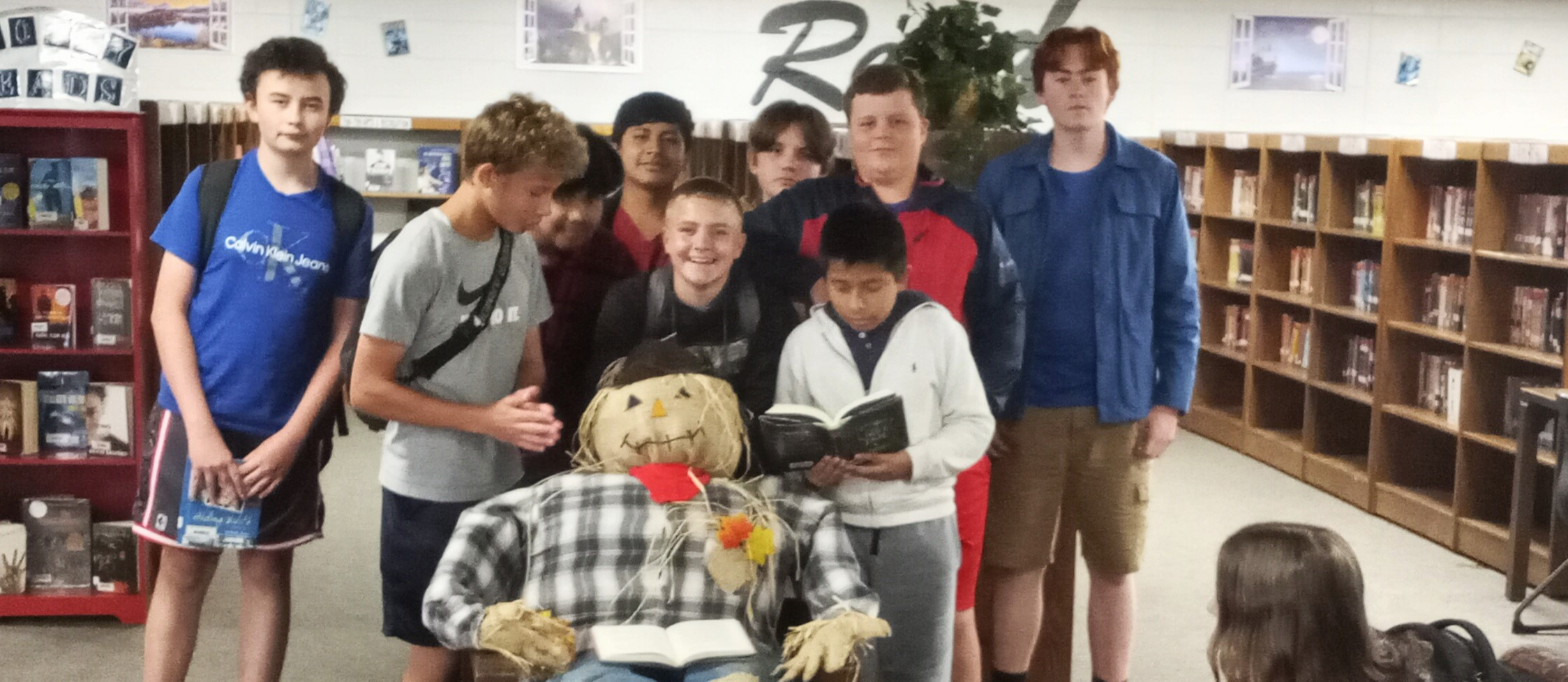 Students reading with Sam.