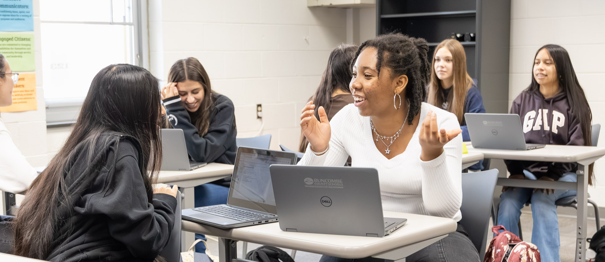 A student smiles while talking about Constitution Day.