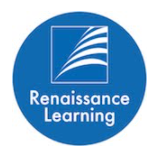 renaissance learning logo in white text in blue circle