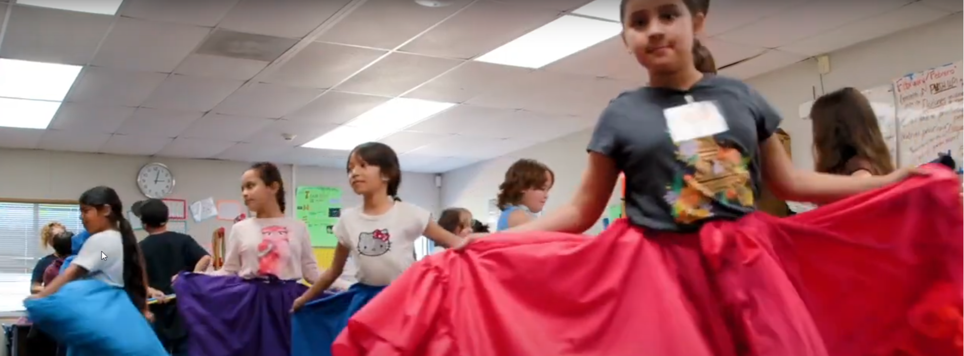 Oak Hill students participating in Ballet Folklorico.