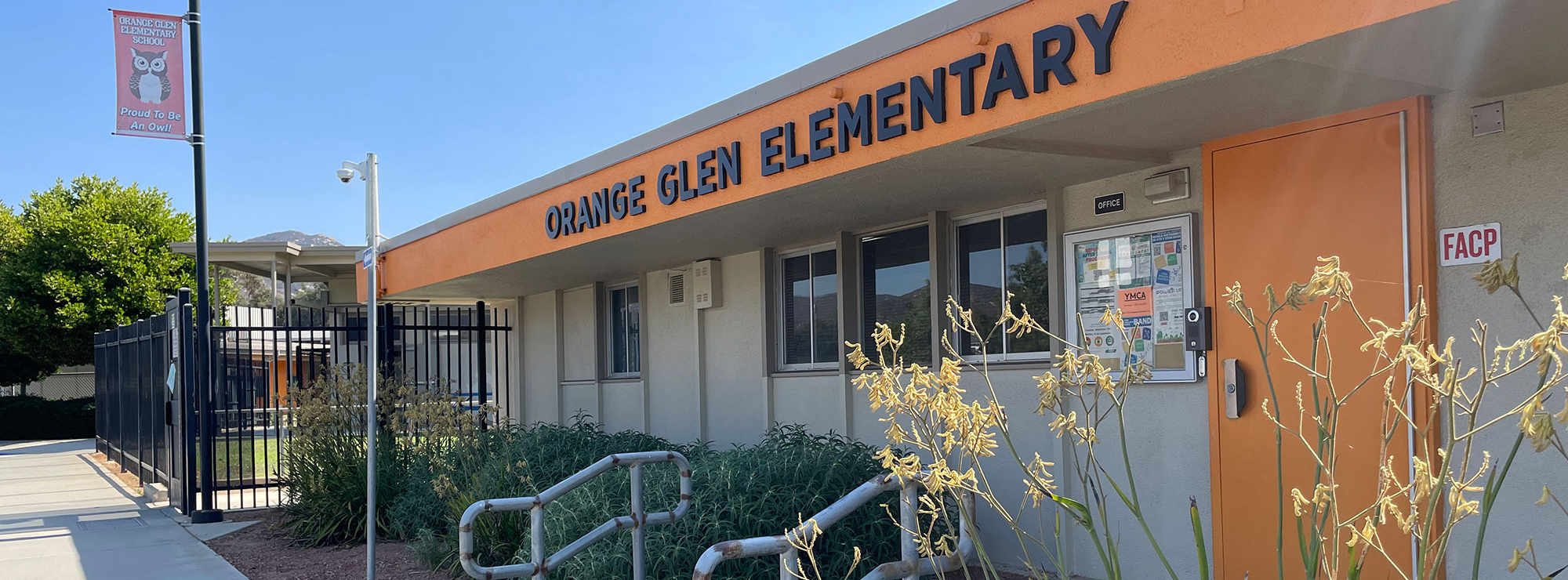 Orange Glen Elementary front of building.