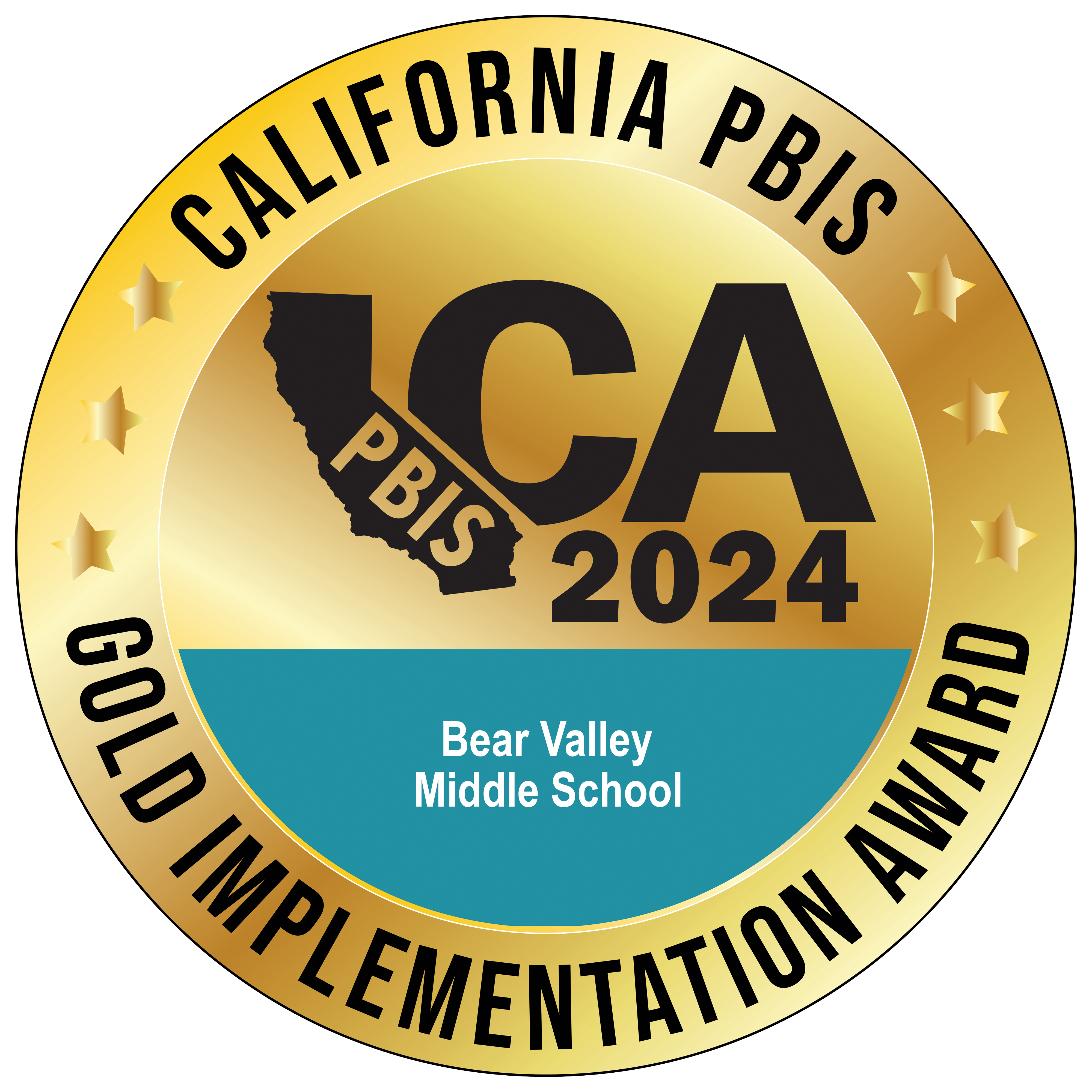 Bear Valley California PBIS Gold Implementation Award logo