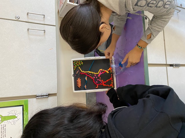 students making art