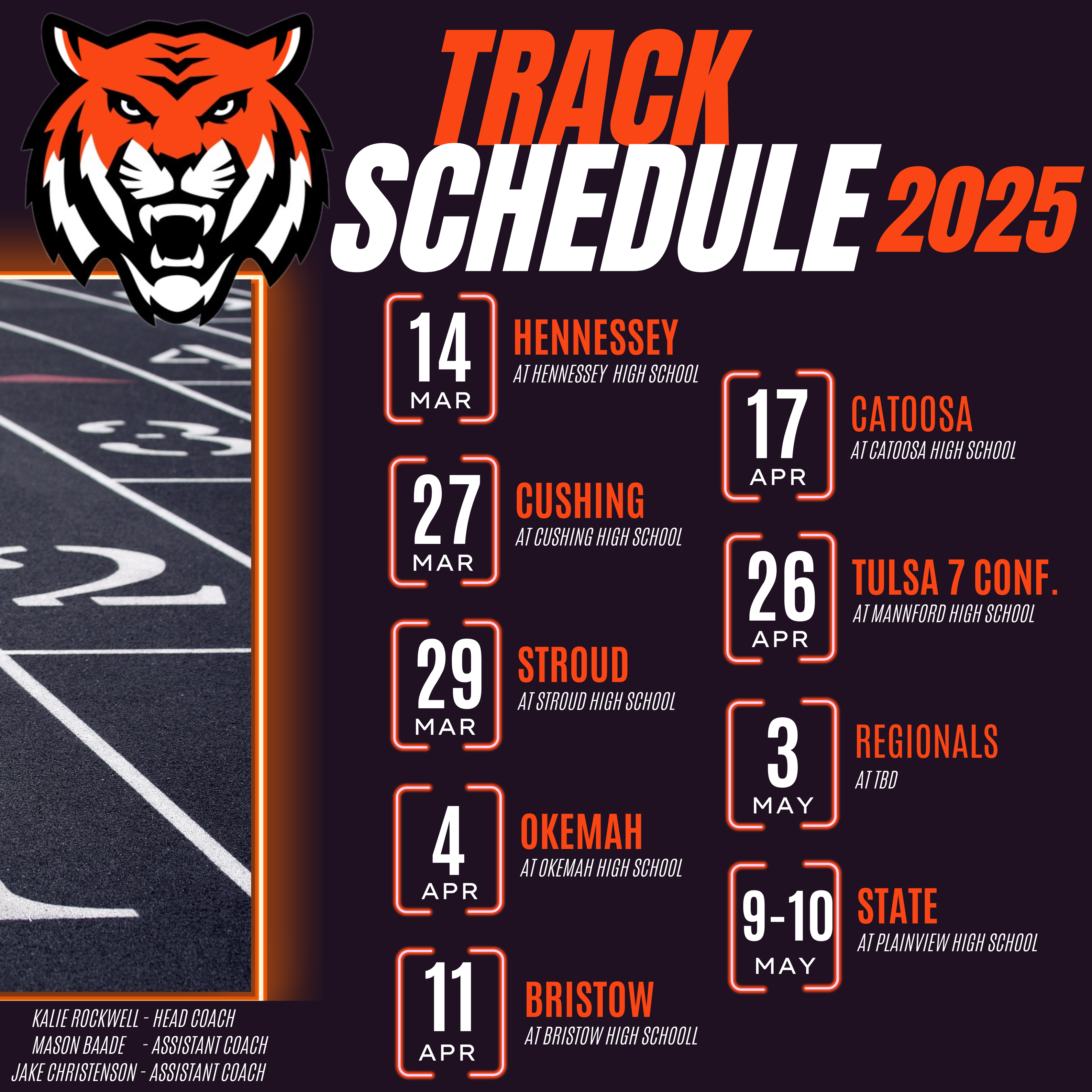 track schedule