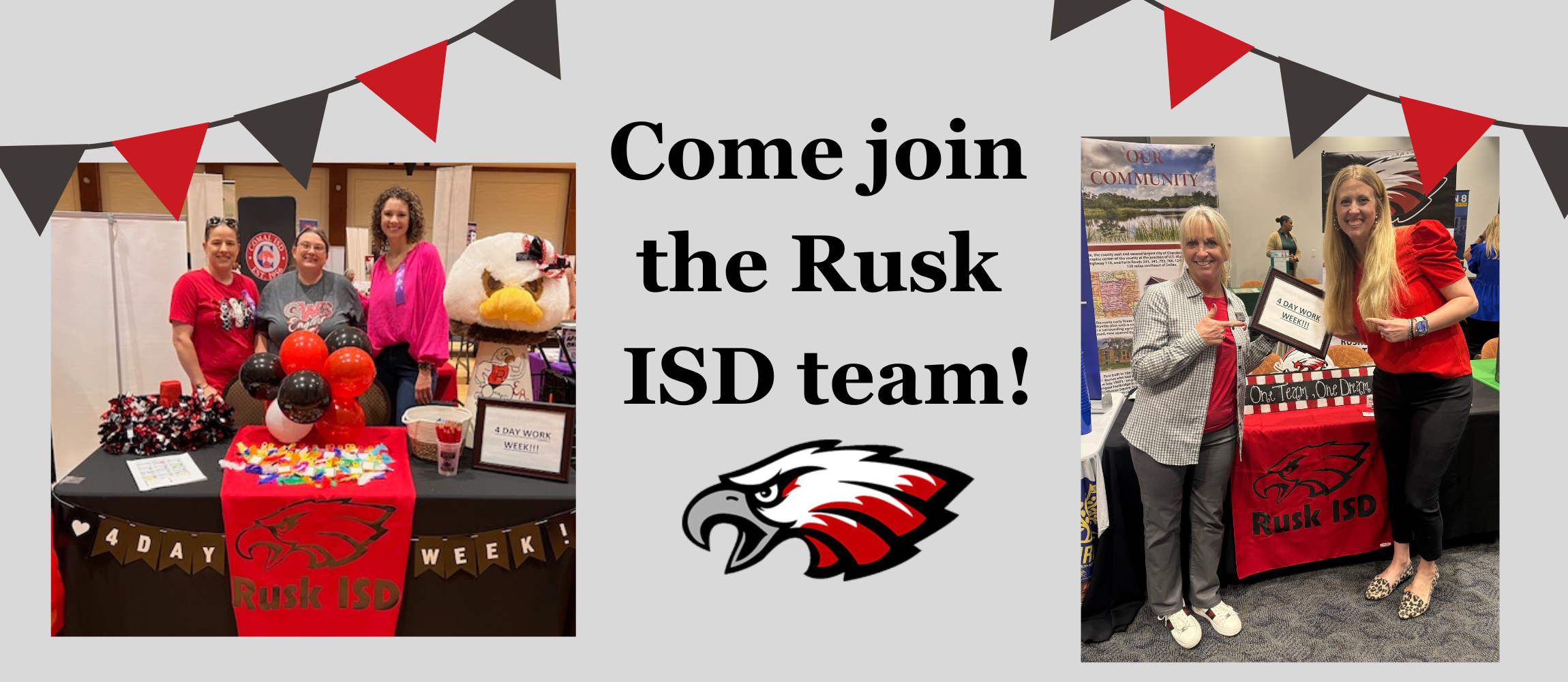 Come join the Rusk ISD team! Pictures of our staff at job fairs