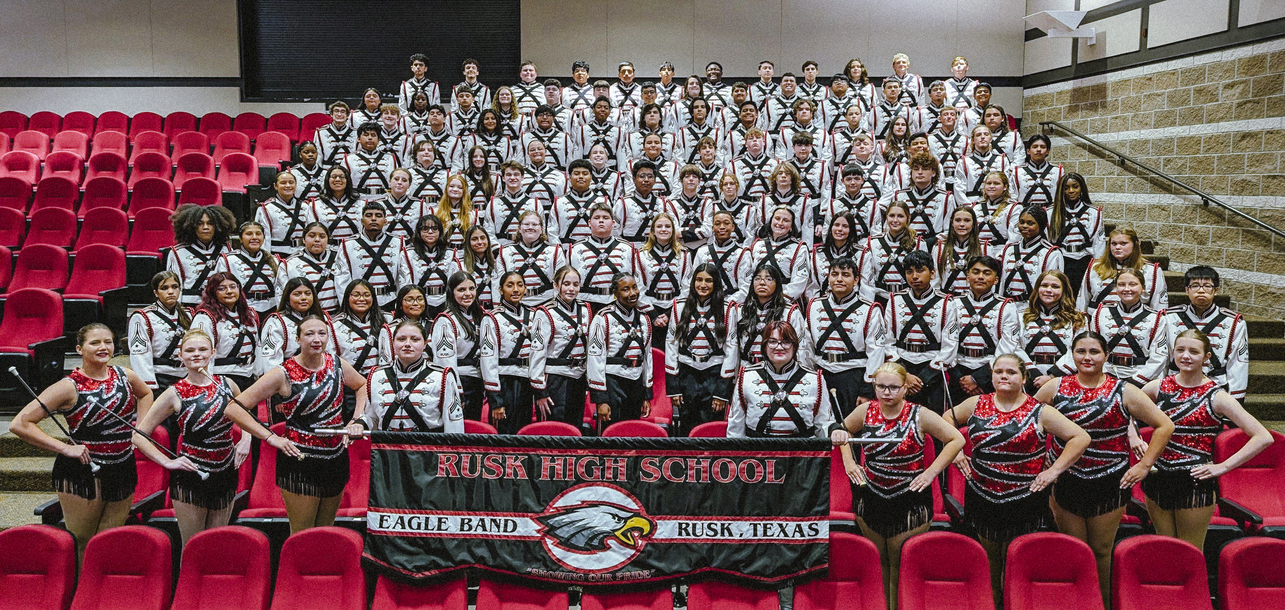 Rusk Eagles Band picture in auditorium