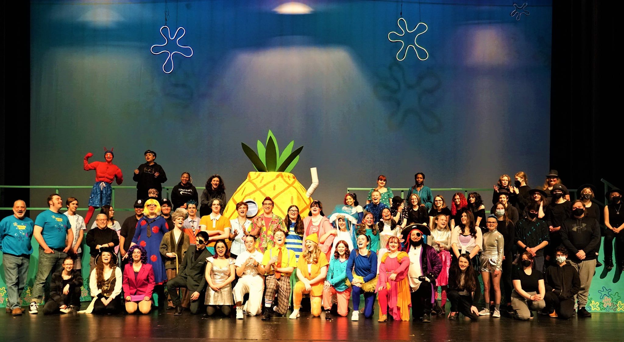 The entire cast and crew of the MPHS Spring 2022 Musical, "Sponge Bob, Square Pants: The Musical". 