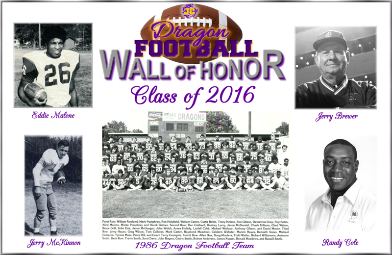 Class of 2016 Honorees Eddie Malone, Jerry McKinnon, 1986 Dragon Football team, Jerry Brewer, Randy Cole