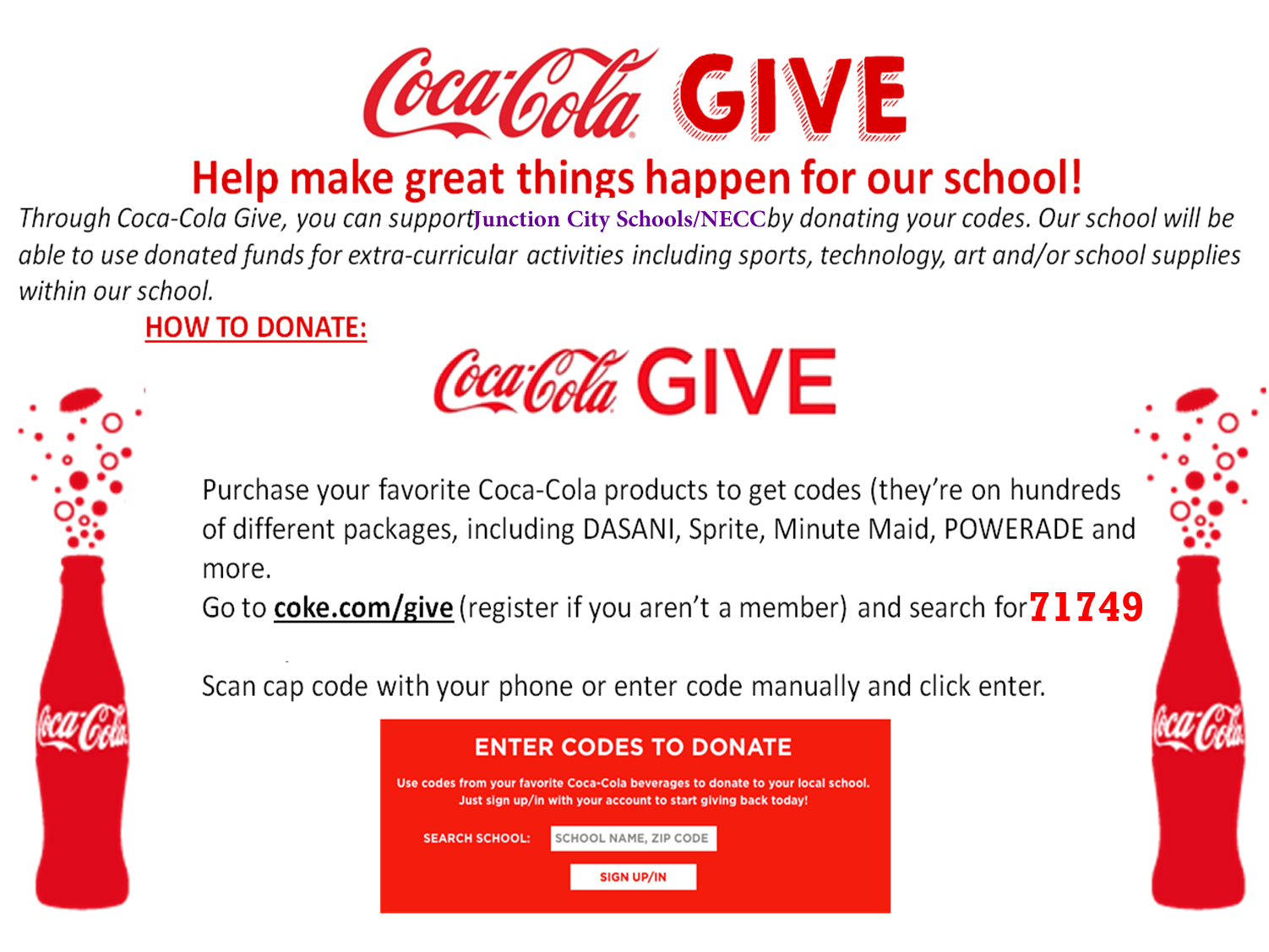 CocaCola Give Junction City School District