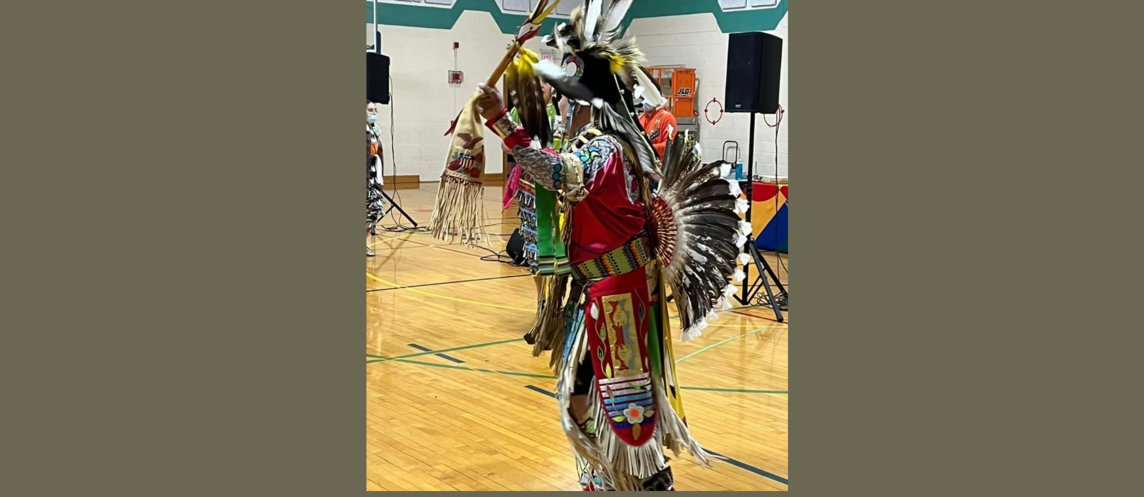 Native American Dancer in the Pullen Gym. 