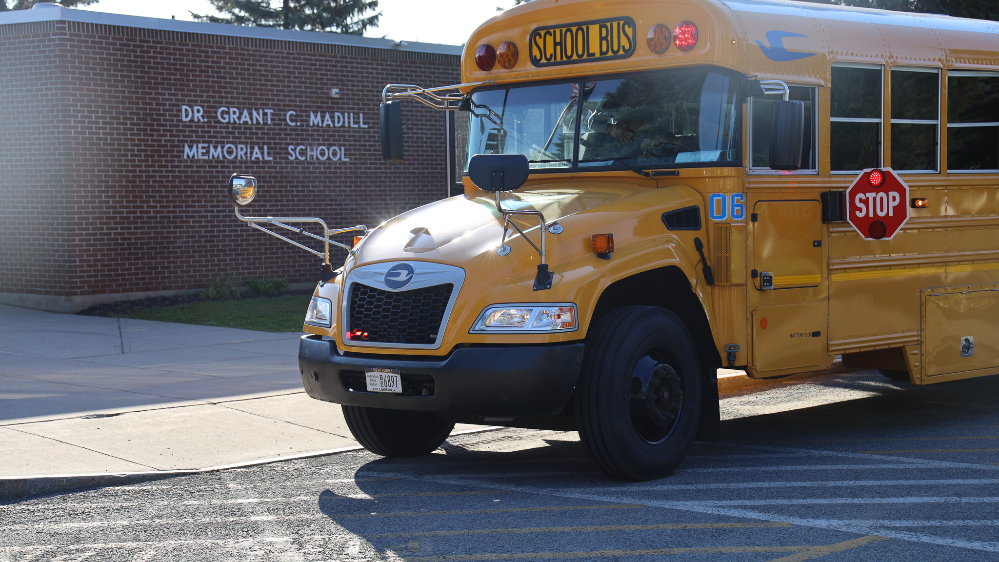 School bus outside Madill Elementary