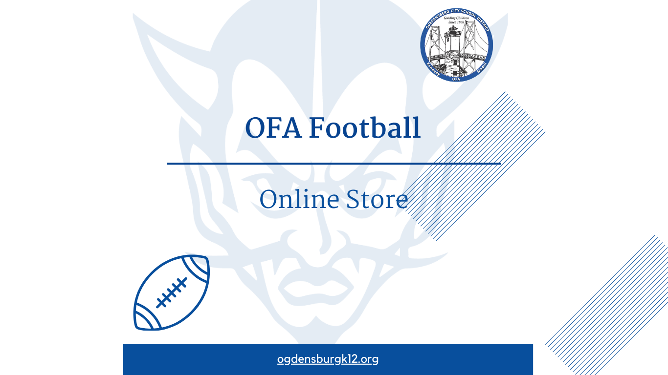 Graphic promoting the OFA football online store