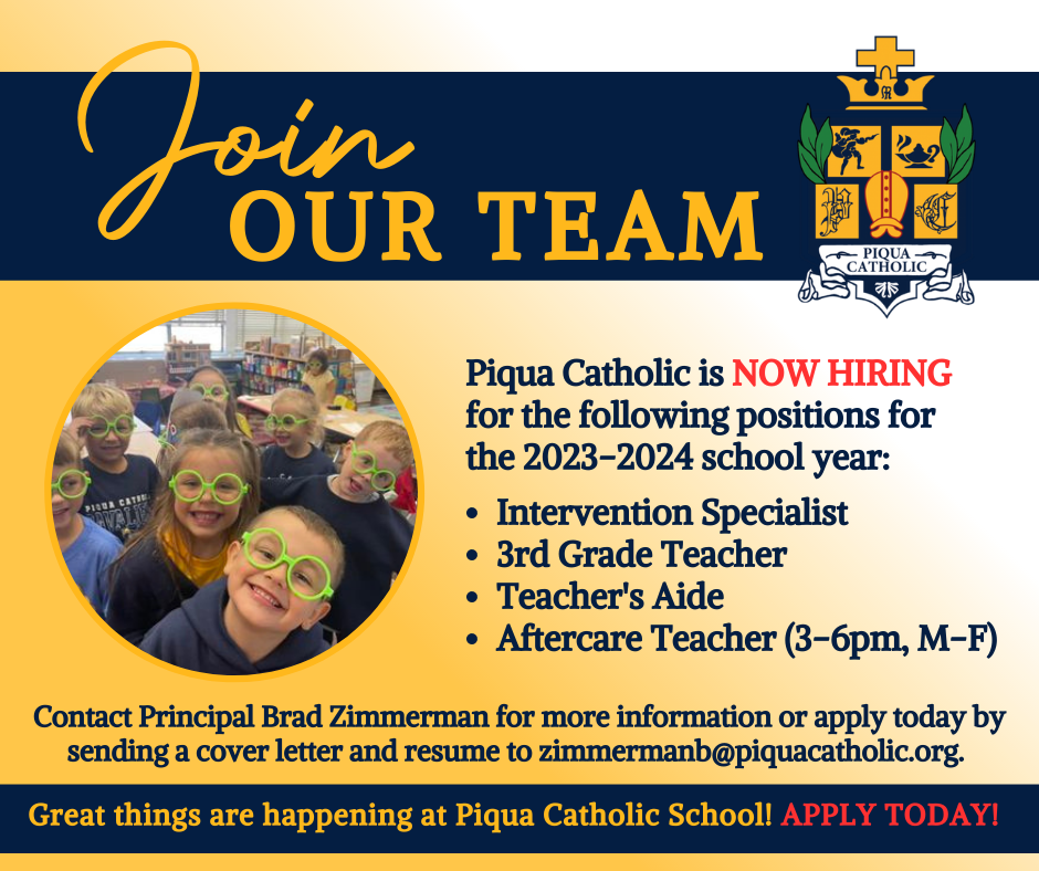 Employment Piqua Catholic School
