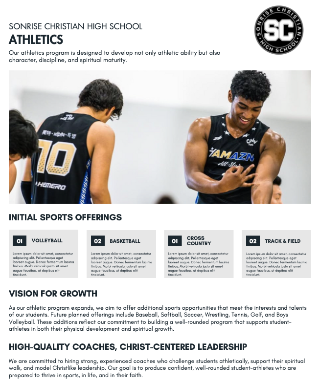 sonrise christian high school basketball