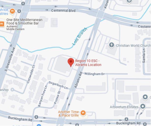 Google map location of Region 10 ESC - click to open Google Map site