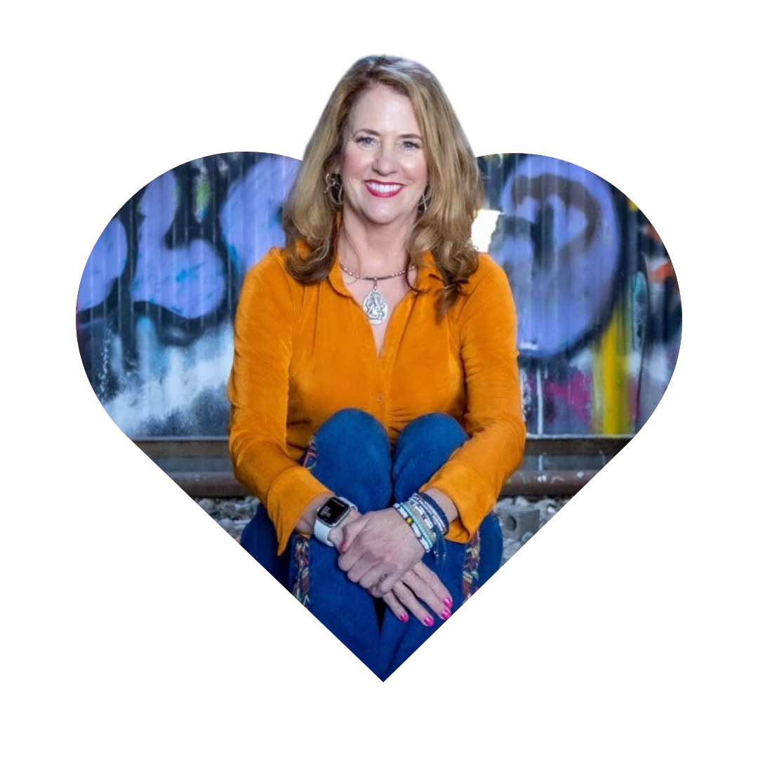 Headshot of Lynne Roland in a heart