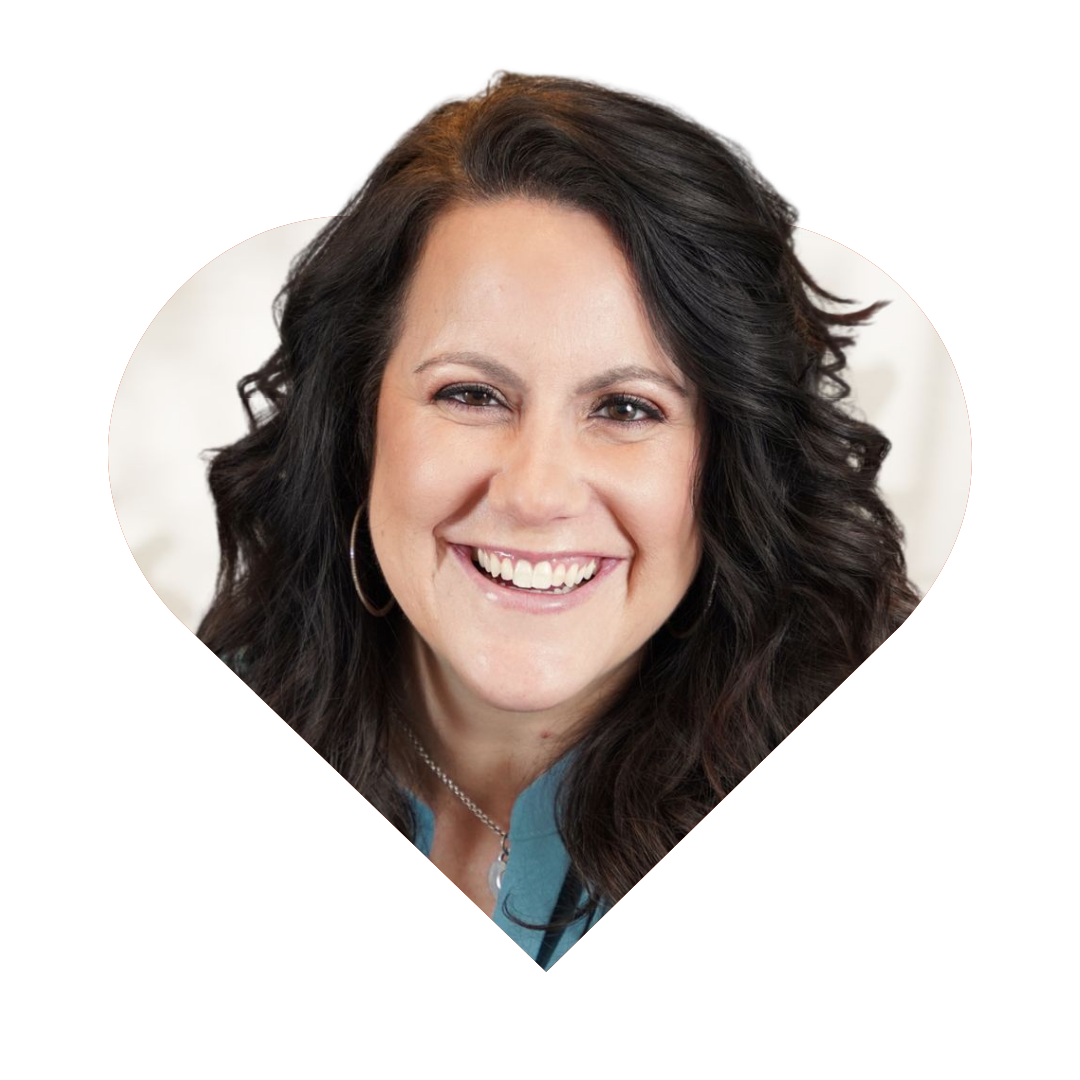 Headshot of Cheri Miller in a heart