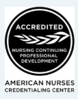 Accredited. Nursing Continuing Professional Development. American Nurses Credentialing Center logo