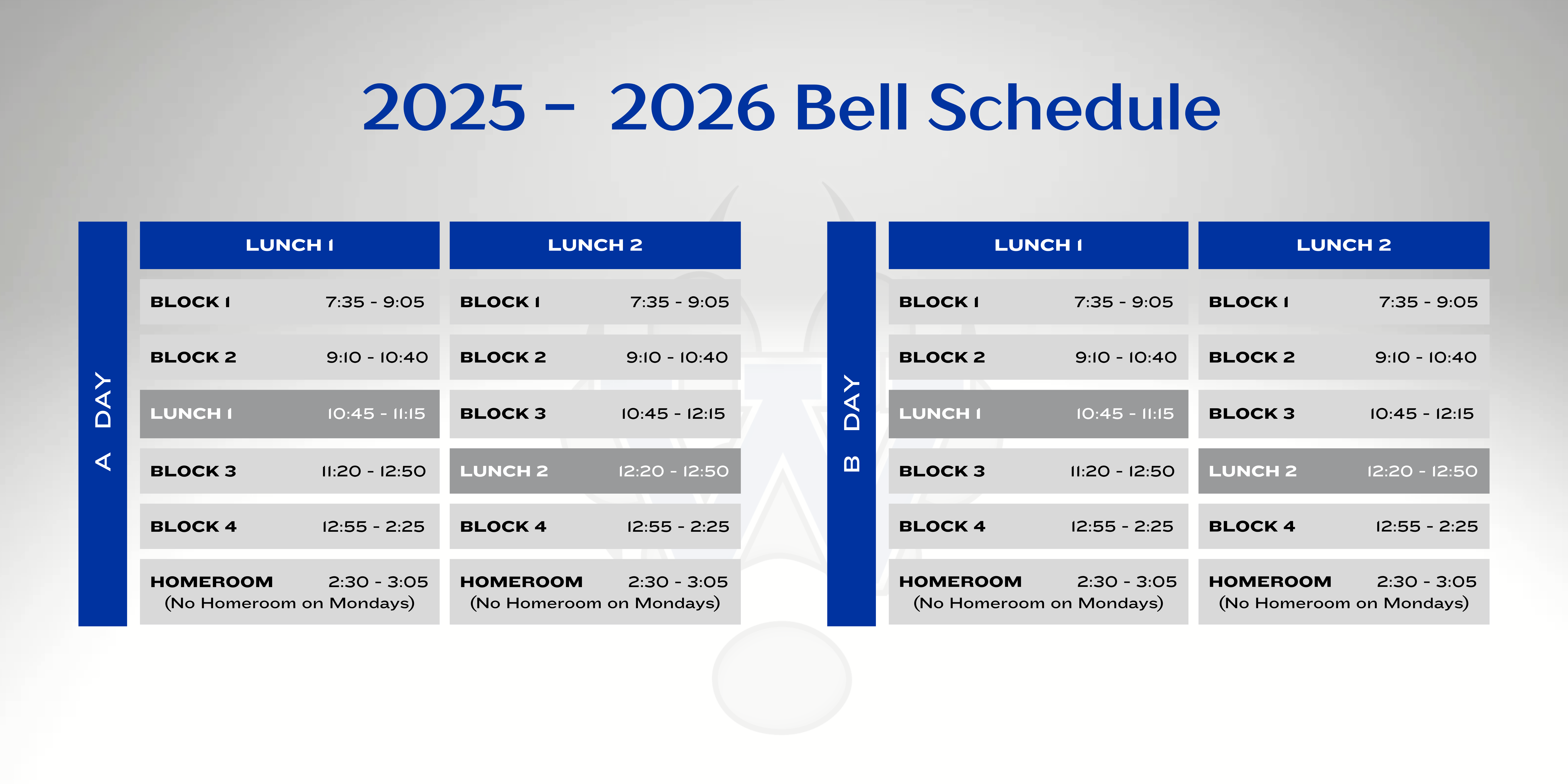 West Bell Schedule