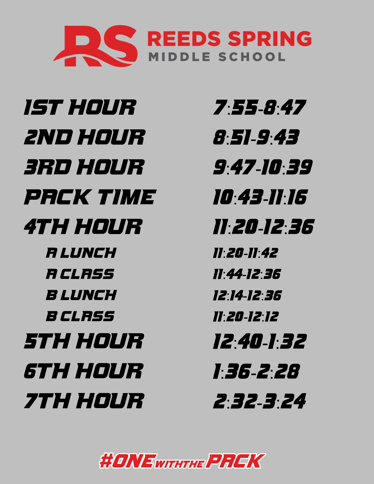 RSMS Bell Schedule