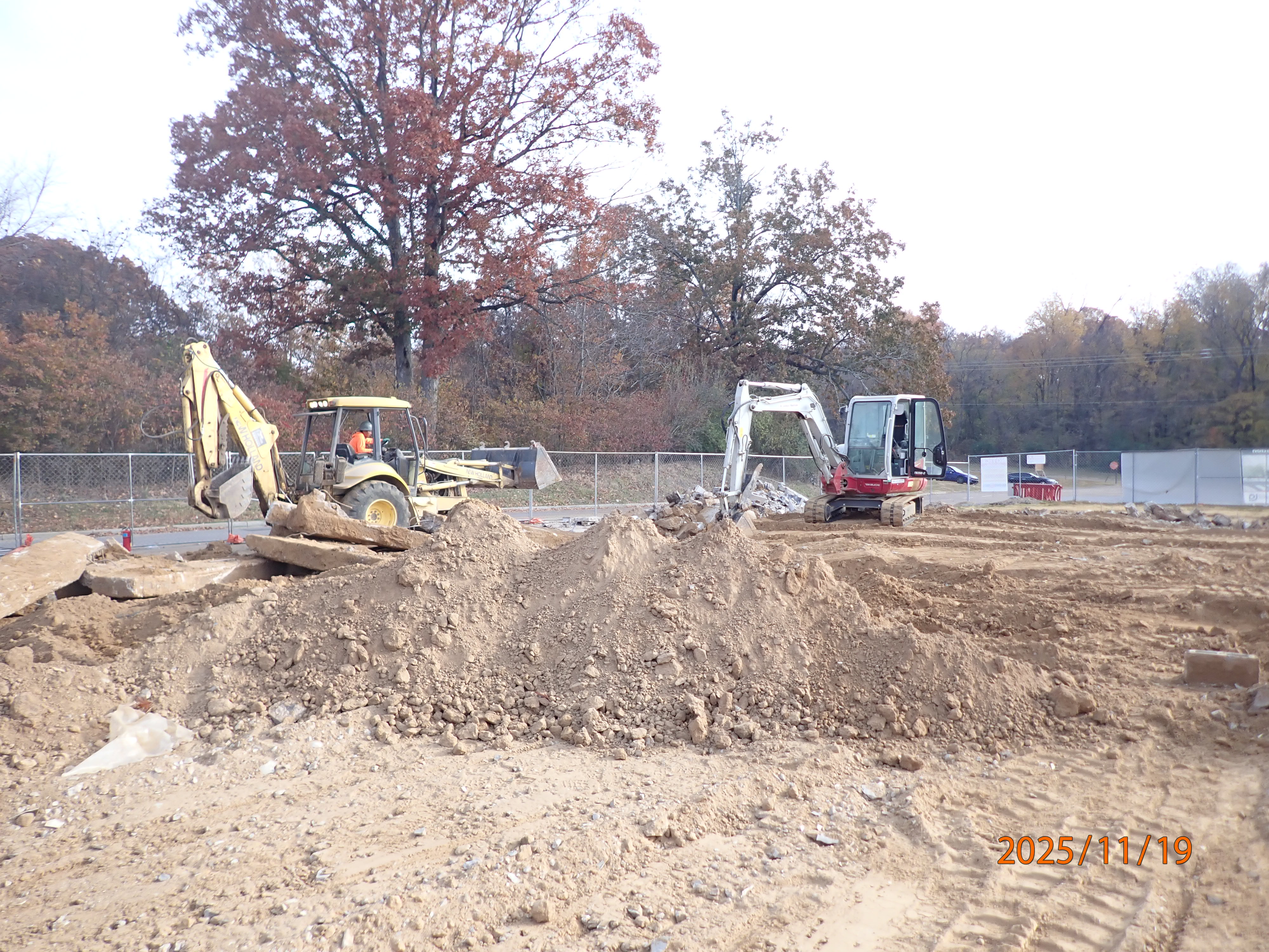 Construction crew working on the new addition at J.F. Wahl Elementary