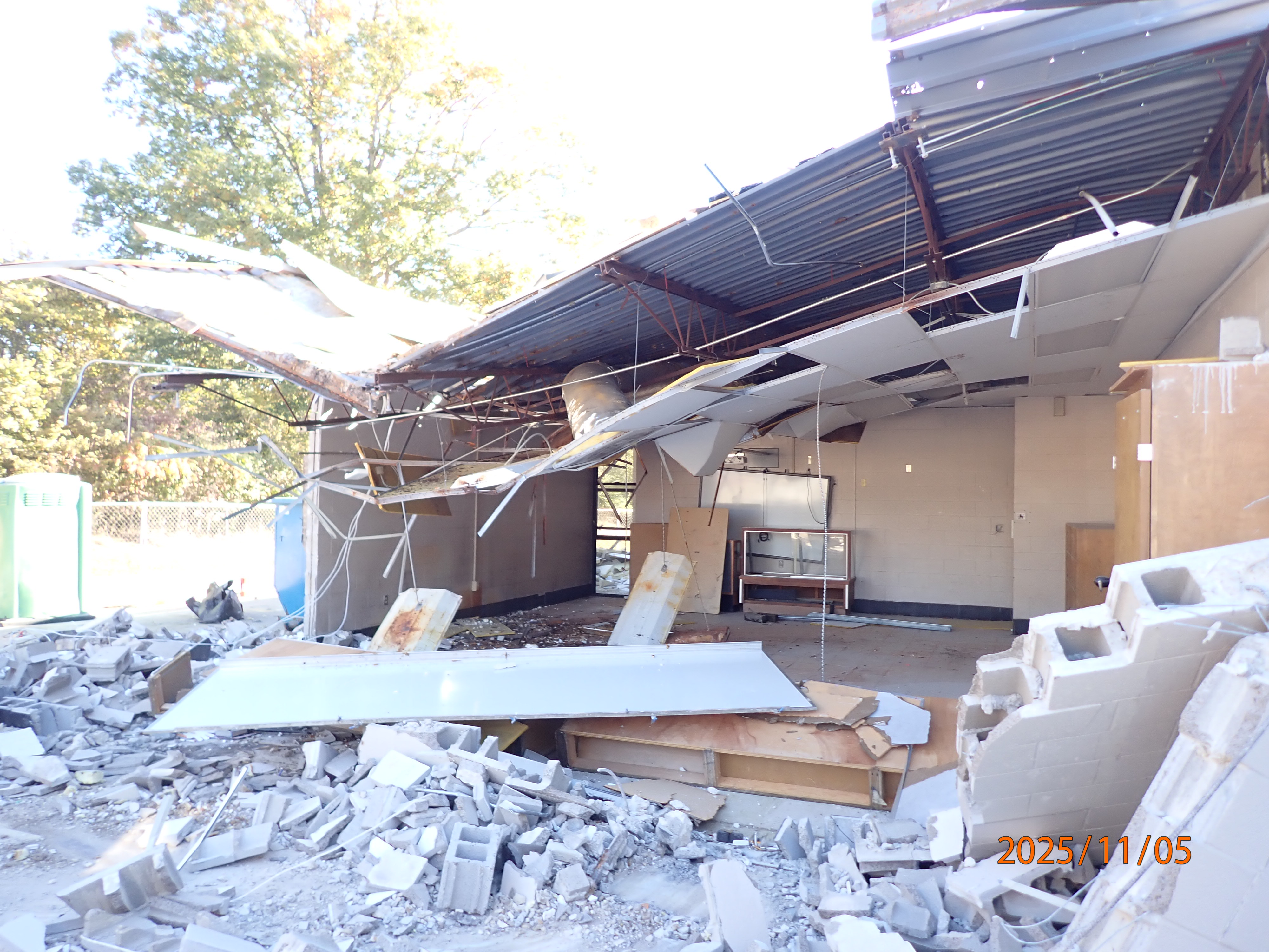 Progress of the demolition at J.F. Wahl Elementary