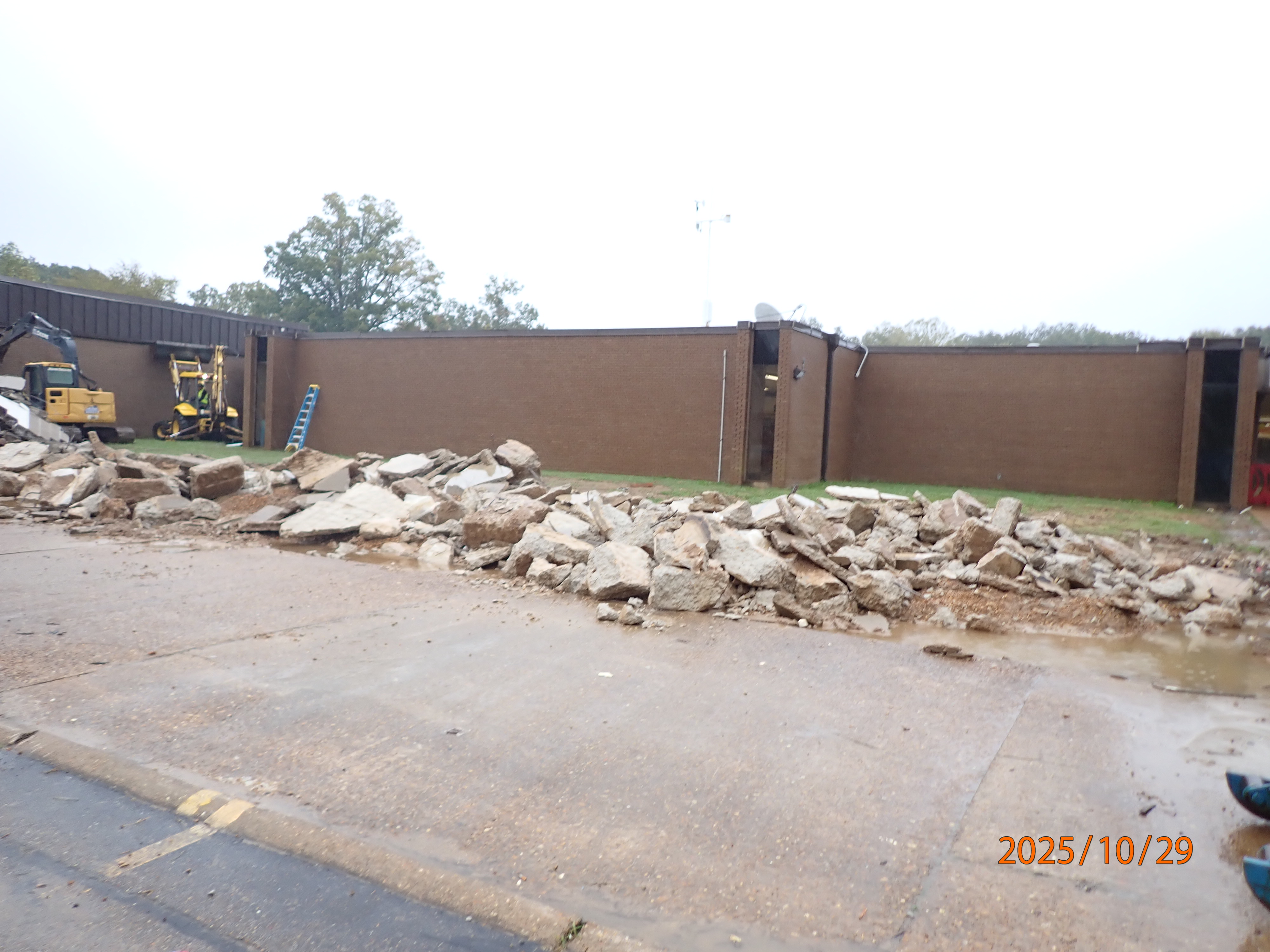 Demolition in progress at J.F. Wahl Elementary