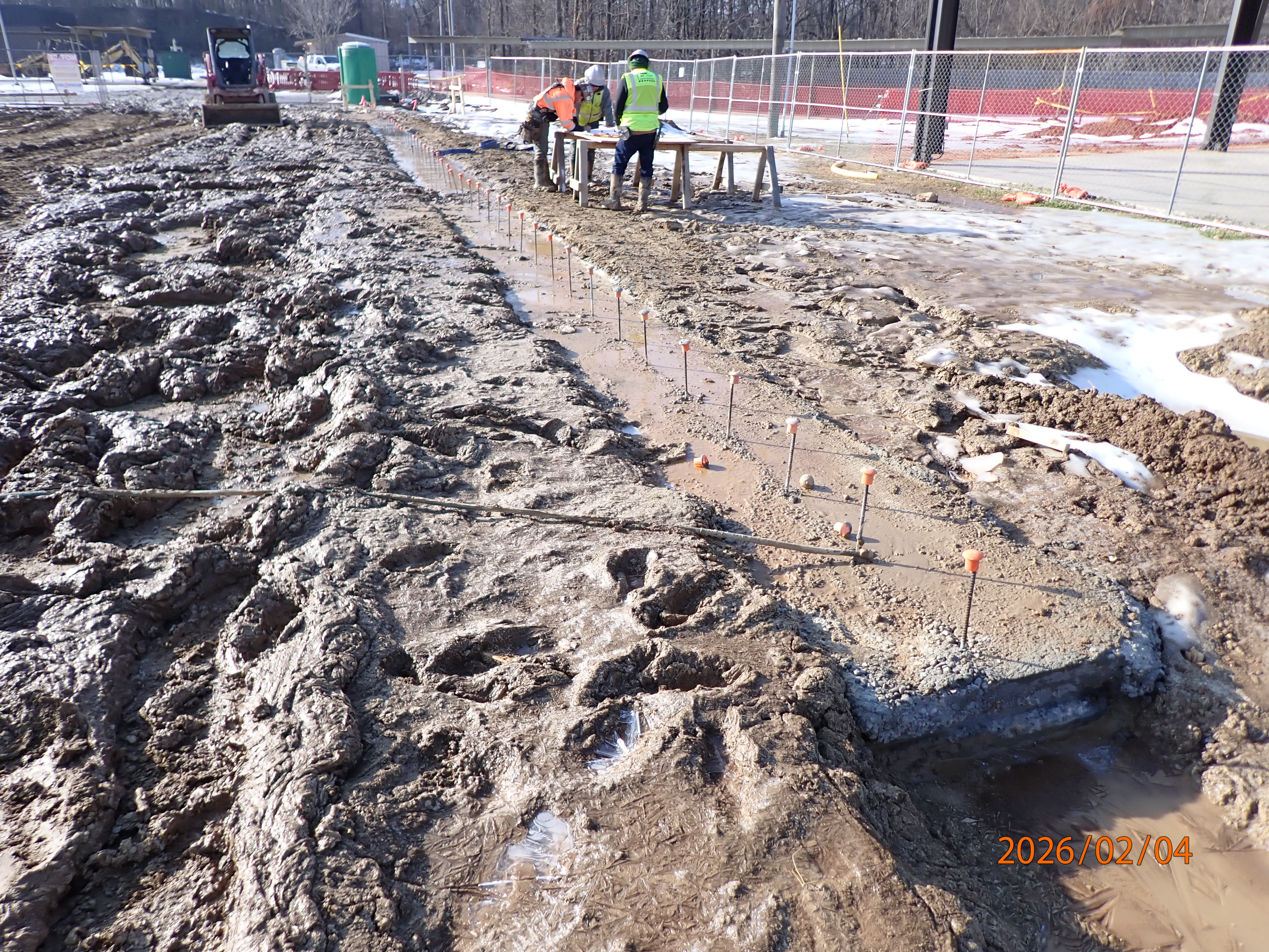 Footings poured at the construction site for the new J.F. Wahl Elementary addition