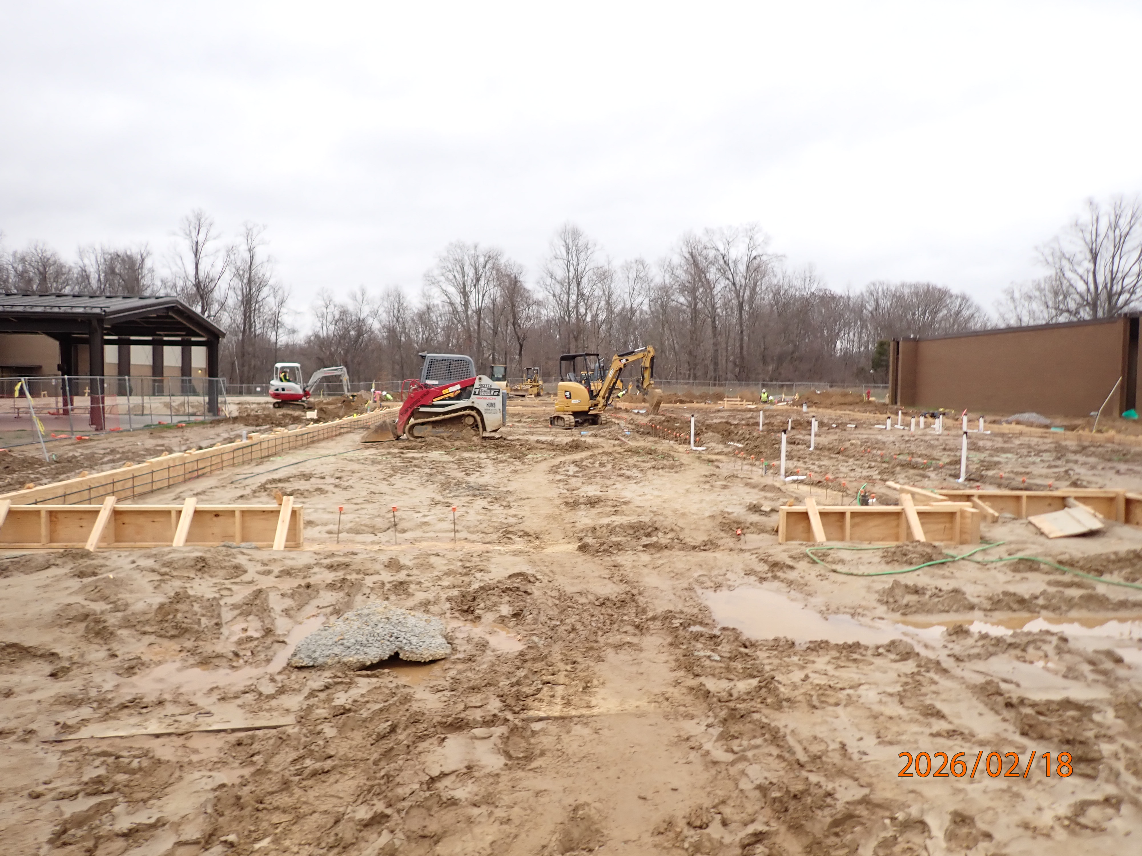 Construction site at J.F. Wahl Elementary for the new addition