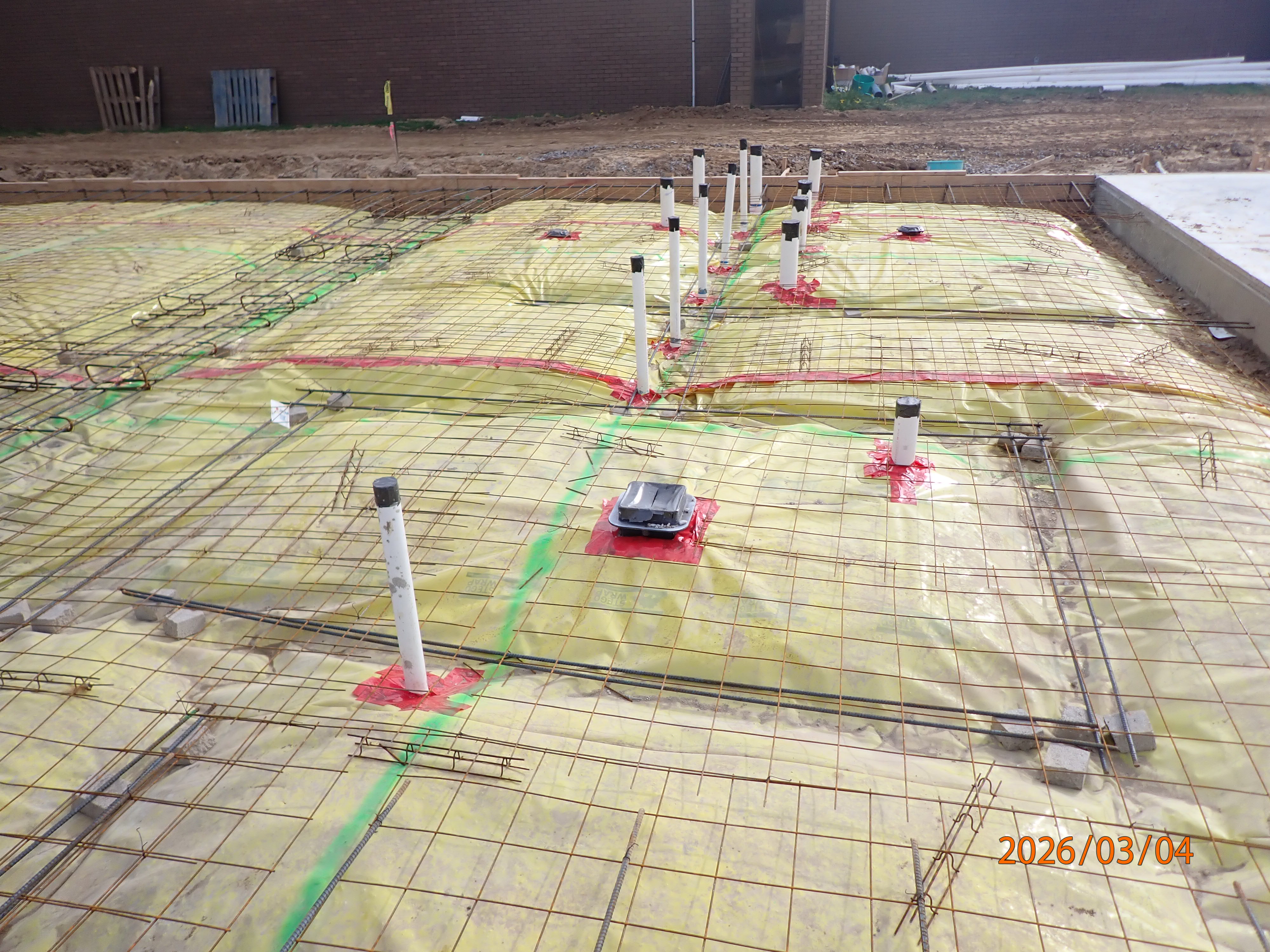 Rough in of plumbing and electrical