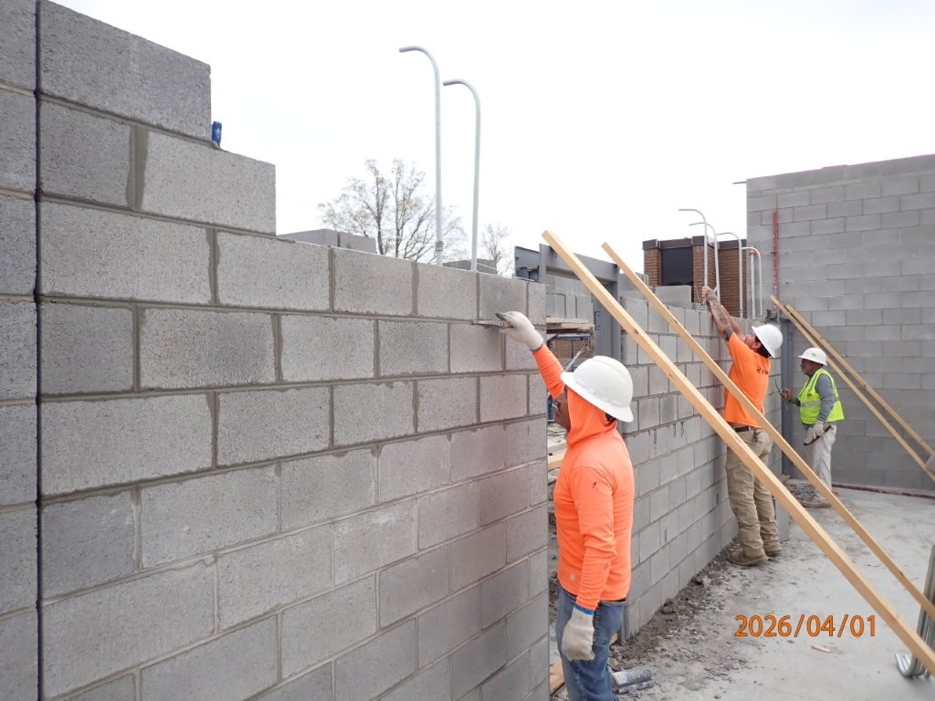 construction works completing block work