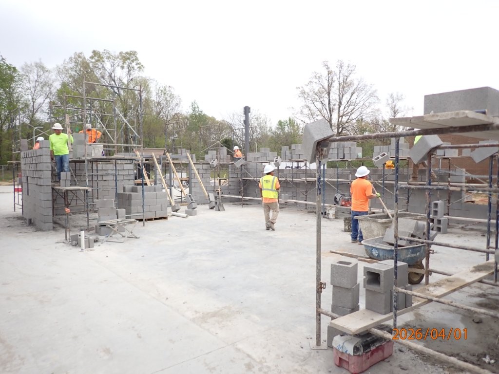 construction works completing block work