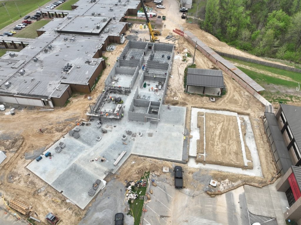 Aerial view of J.F. Wahl Elementary construction site