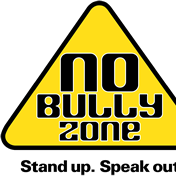 "No Bully Zone" yellow hazard sign logo