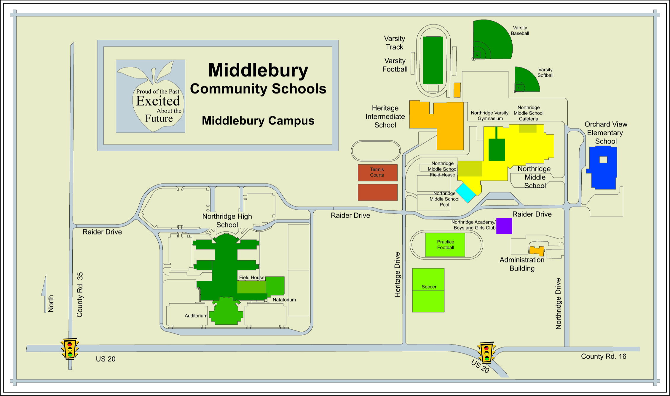 overhead shot of main MCS campus