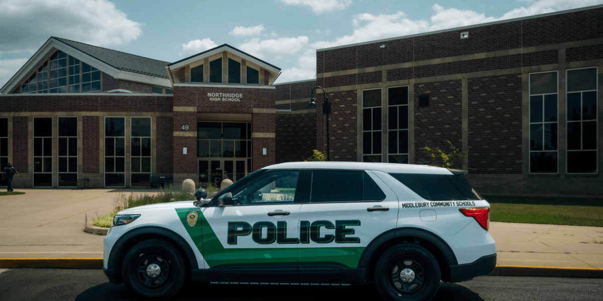 police vehicle in front of building