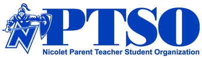 graphic of the nicolet parent teacher student organization logo