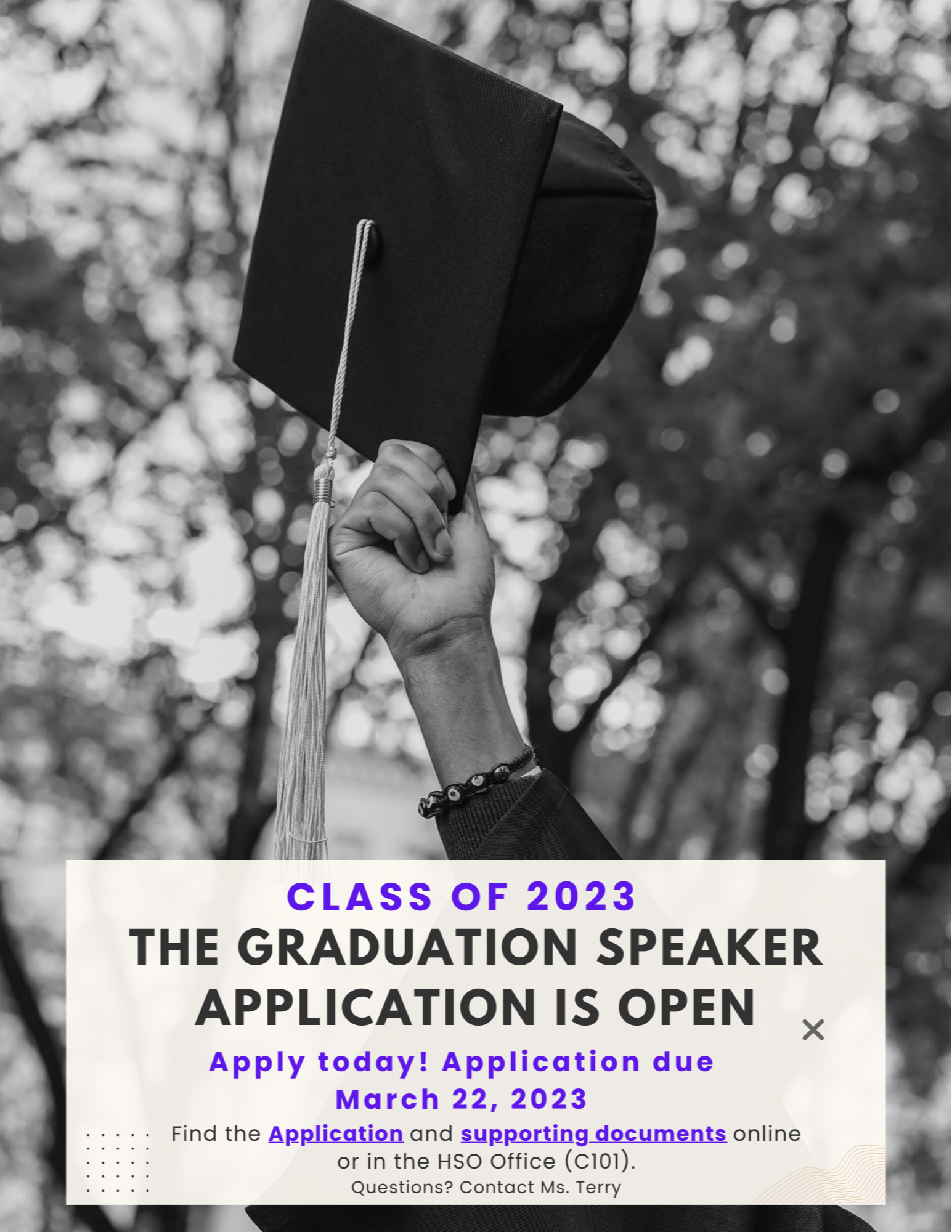 class of 2023 graduation speaker application is open, applications due March 22nd