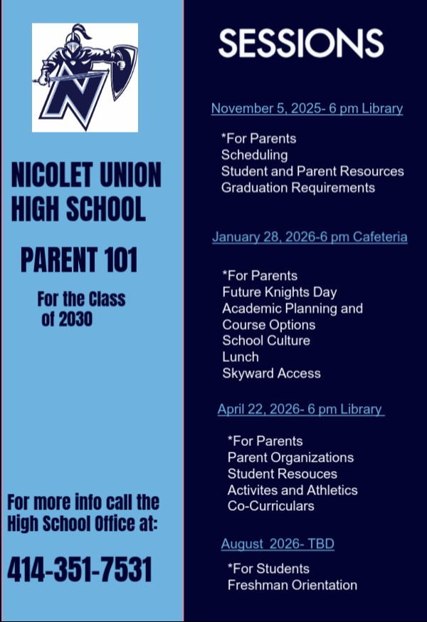 graphic of parent 101 schedule - Nov 9, Jan 25, & Apr 26