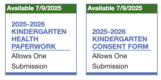 2 Kindergarten Forms that must be filled out