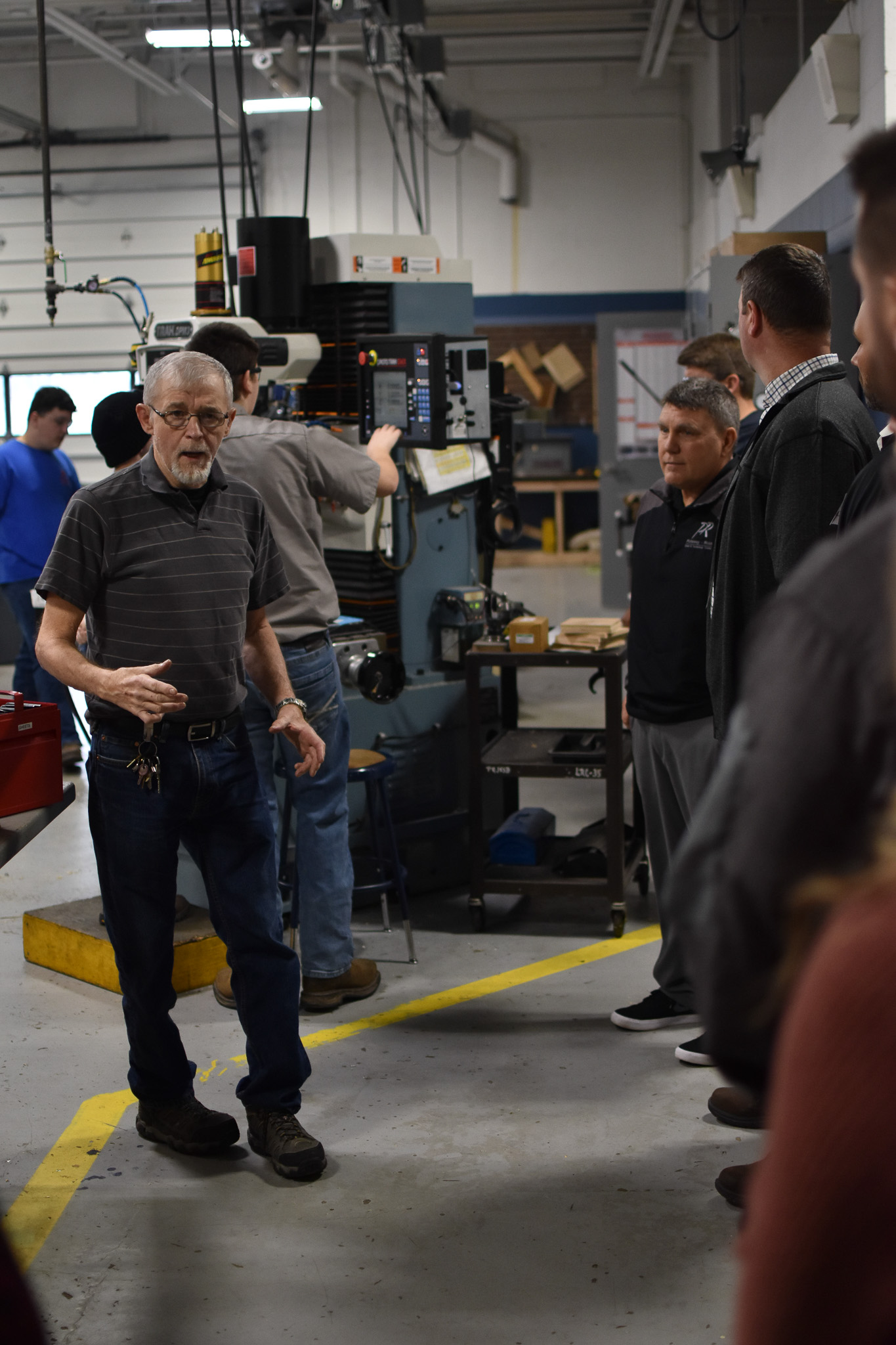 Mr. Ebert in the Machining Shop