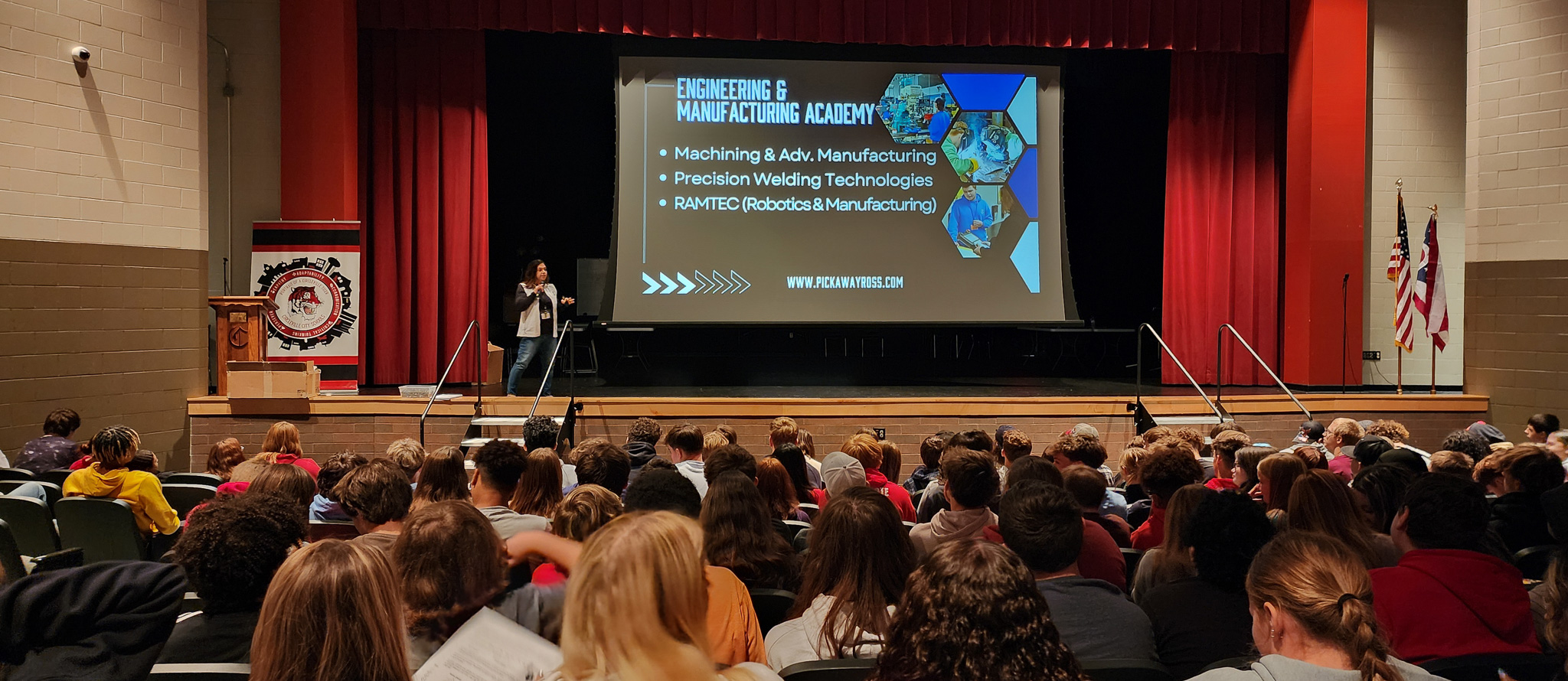 Mrs. Barrows Giving PRCTC Presentation at Circleville High School