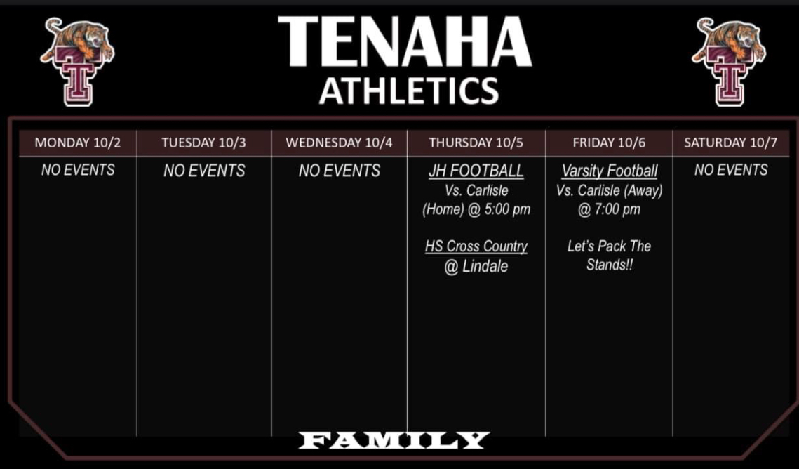 Tenaha Tigers Athletics Schedule 
