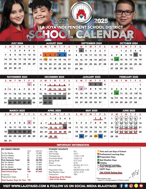 LJISD District Calendar La Joya Independent School District