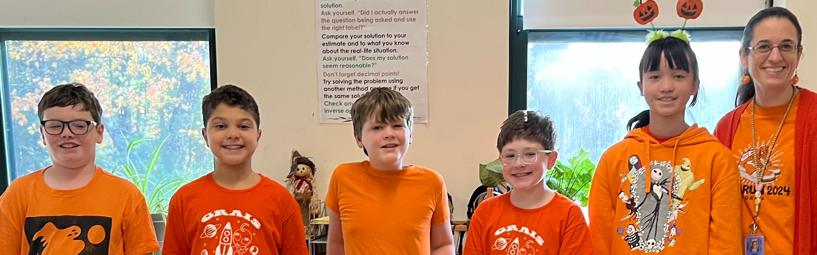 Students dressed in orange for Unity Day.