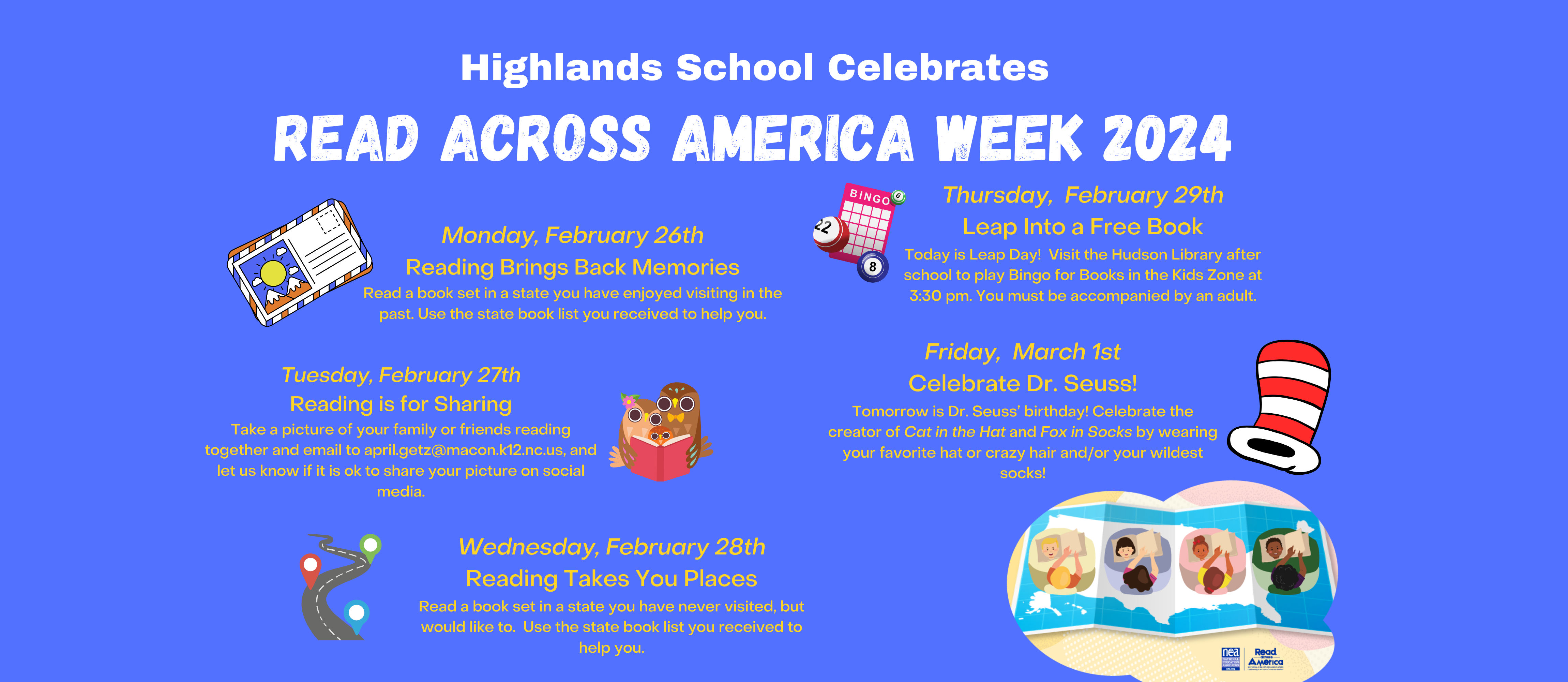 Read Across America week schedule