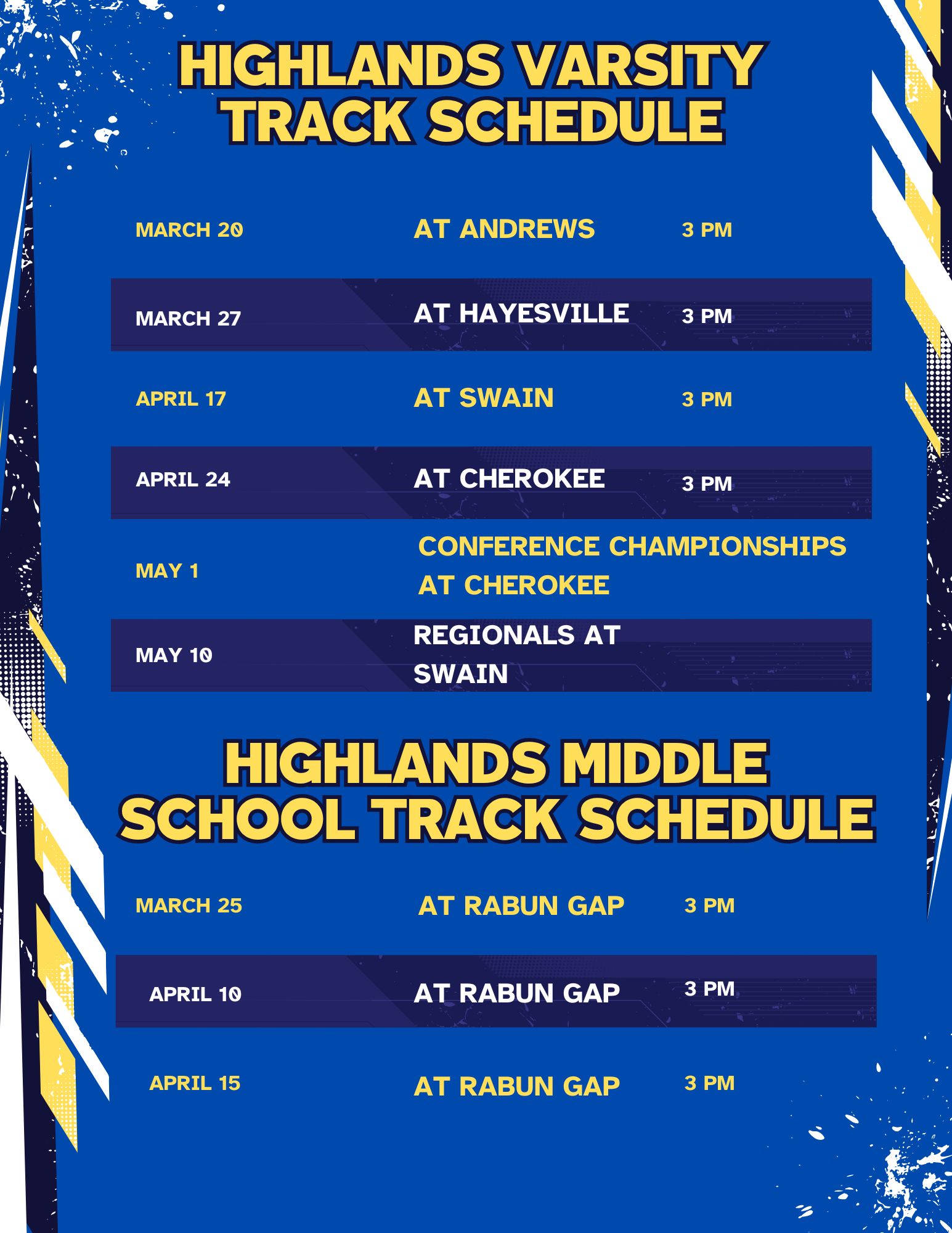 Track Schedule