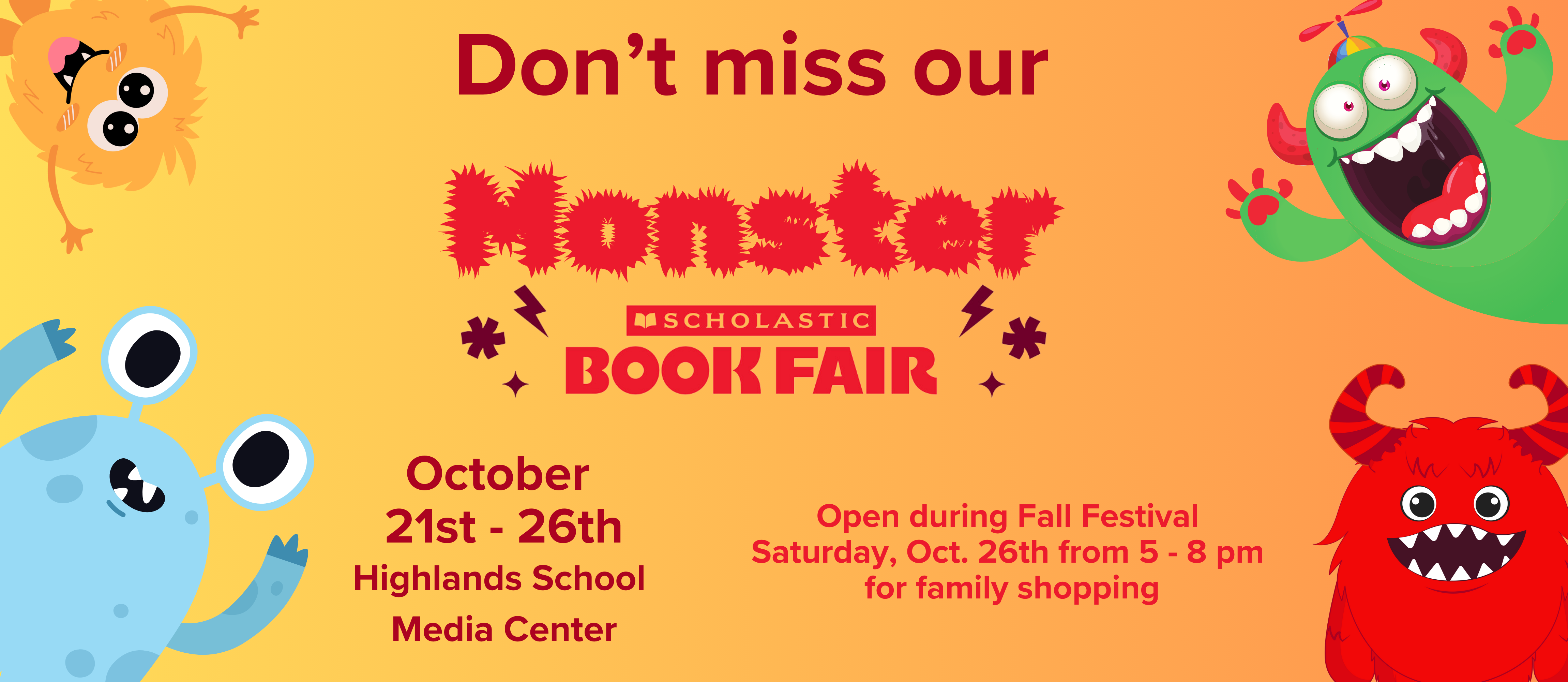 Fall book fair announcement